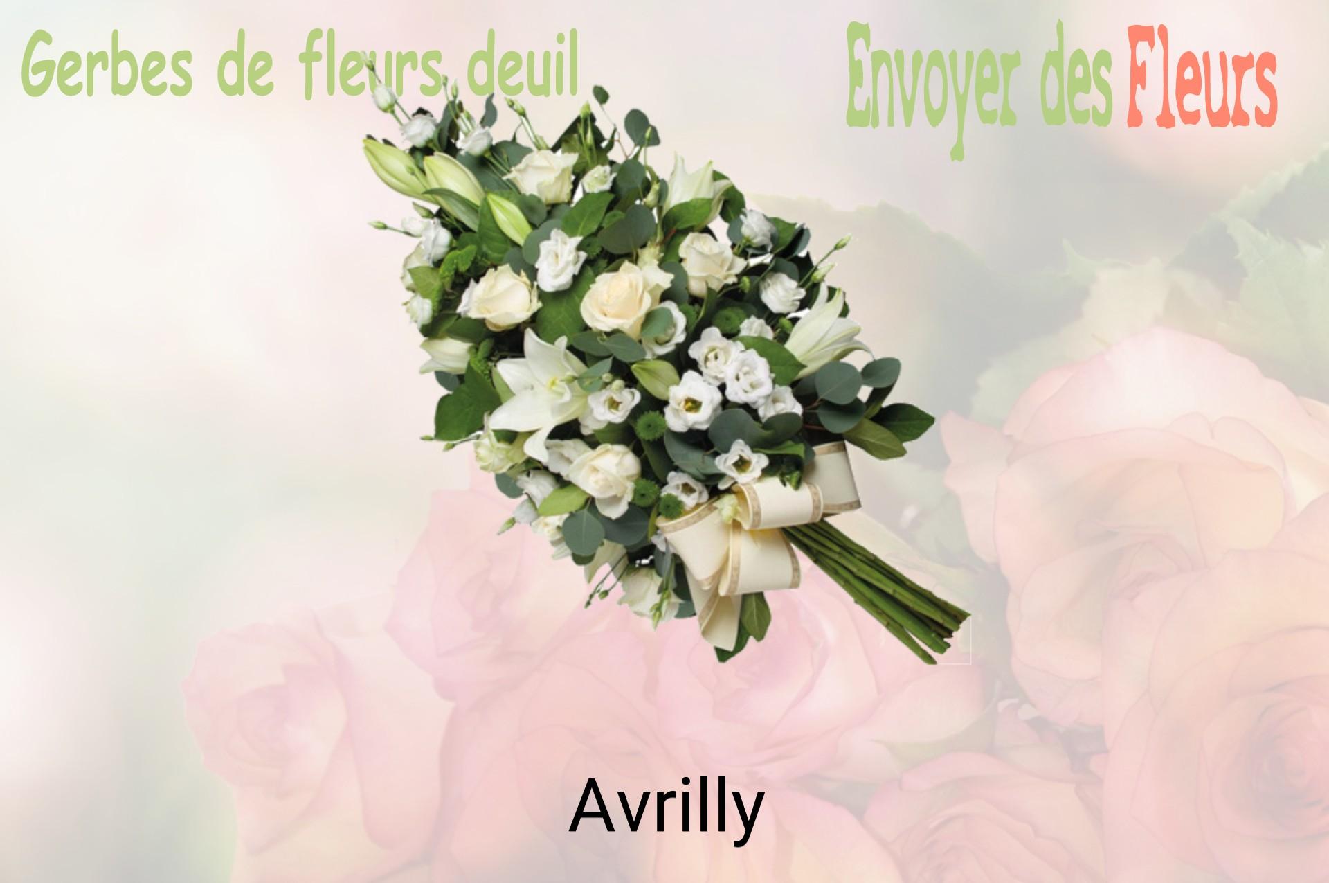 Gerbe de fleurs de deuil livrée à Avrilly